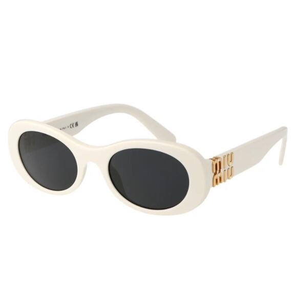 NEW!!! Miu Miu MU 06ZS 1425S0 White Sunglasses, Authentic - Picture 1 of 8